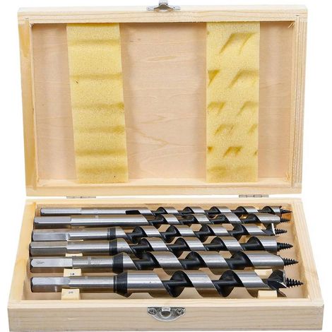 Jeu de Forets de Menuisier 6 pcs 200 mm - Acier, Résistants et Précis, Pro - D-Work (1/5)