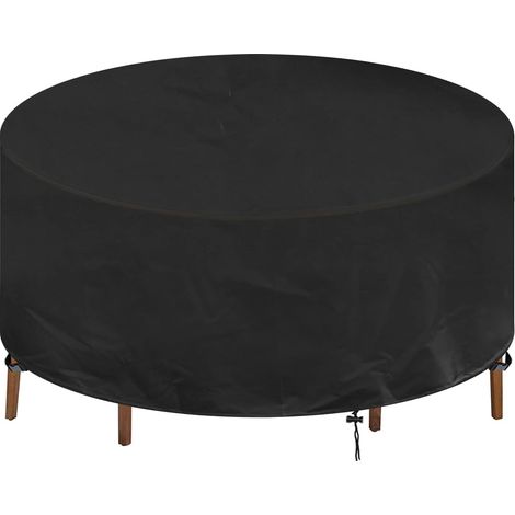 Funda protectora redonda para muebles de jardín, impermeable, resistente al viento y a los rayos UV, fabricada en tejido Oxford 420D de alta resistencia. Apta para conjuntos de muebles de jardín (Ø 23 (1/4)