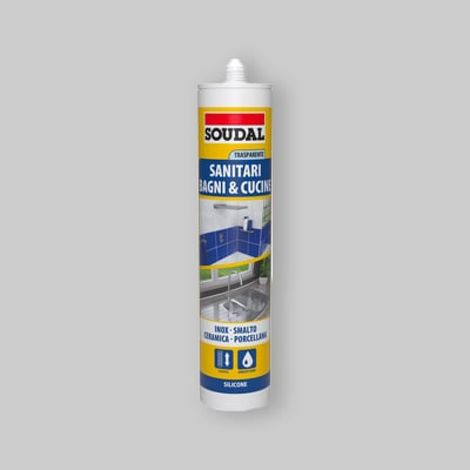 silicone acetico sanitari soudal 300 ml - bianco