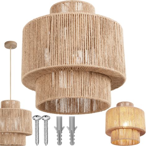 Suspension au style bohème 40W fibre durable et naturelle (1/5)