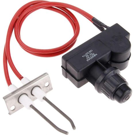 Kit d'allumage double, allumeur électronique à bouton-poussoir à 2 sorties avec câble de bougie haute longueur 450 mm, remplacement pour cheminée à gaz (1/5)