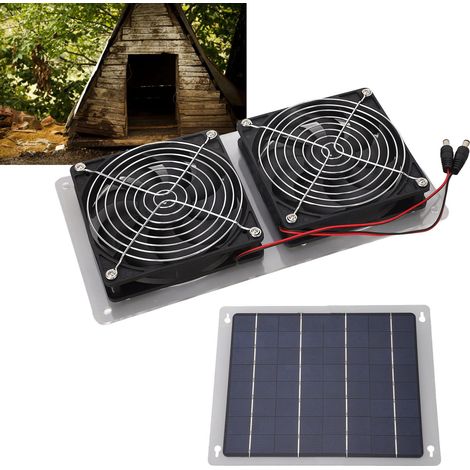 Ventilateur solaire 100 W pour niches d'animaux - Ventilation et refroidissement extérieurs (1/5)