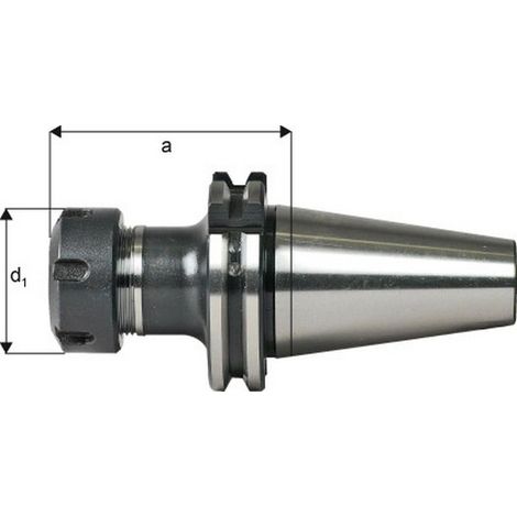 Mandrino A Pinza Er Din 69871, Capacità Di Serraggio: Da 2,0 A 20,0 Mm Iso 40, Er32 Pinza, Un: 100 Mm, D1: 50 Mm