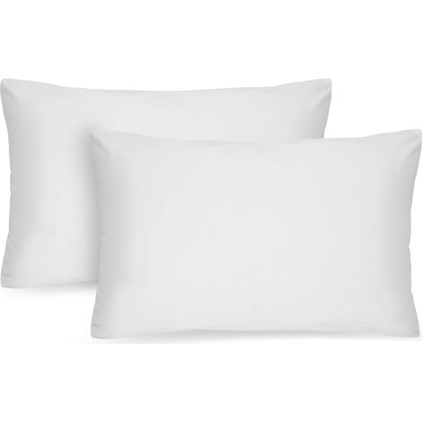 Taies Oreiller 50 X 75 cm Lot de 2, Taies d'oreiller en Microfibre Brossée, Housse Coussin Douce Et Brossée pour Coussins Canapé/Lit, avec Fermeture Éclair Dissimulée, Blanc (1/5)