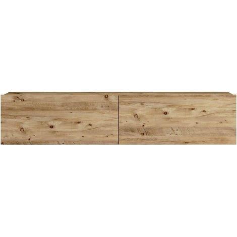 Dmora - Mobile porta TV Diaspro, Credenza da soggiorno, Armadio basso per TV, Base parete attrezzata, 140x32h29 cm, Quercia (1/5)