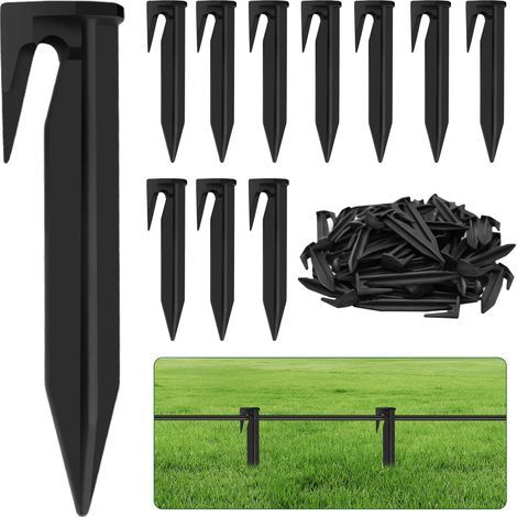 100 Pièces Piquet Fil Robot Tondeuse, Piquets de Fixation pour Câbles,Piquets de Terre pour Robot Tondeuse Accessoires pour Câbles Périphériques Tondeuse Robot, Compatible Husqvarna Gardena Worx Bosch (1/5)
