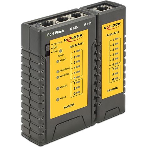 DELOCK 86407 NOIR, JAUNE TESTEUR DE CÂBLE RÉSEAU (1/4)