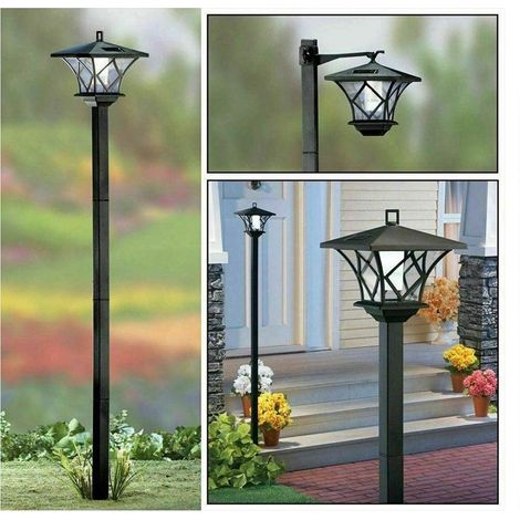 Lampe Solaire Sur Pied - 150 Cm - Blanc Froid - IP44 - Pour Jardin Terrasse Cour Avant Arrière - 1 Pièce (1/5)