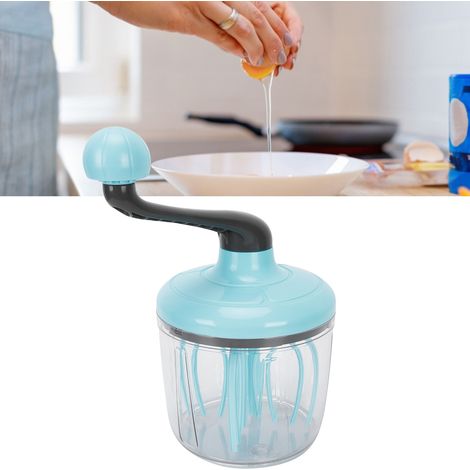 【Batidor de mano semiautomático】 – Batidor para huevos, leche y crema, material ABS+PET, verde, 24,5 x 13,5 cm, 478 g con recipiente y tapa – Ayudante de cocina para batir y espumar (1/5)