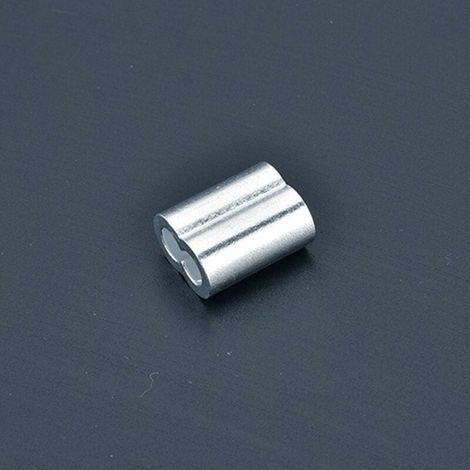 100 Pcs Manchons en Aluminium, Ferrules en Aluminium de Câble Métallique, Clip à Sertir en Aluminium avec Double Embouts pour Câbles Métalliques, Aircraft Câble, Argenté (1,5 mm / 0,06 pouce) (1/4)