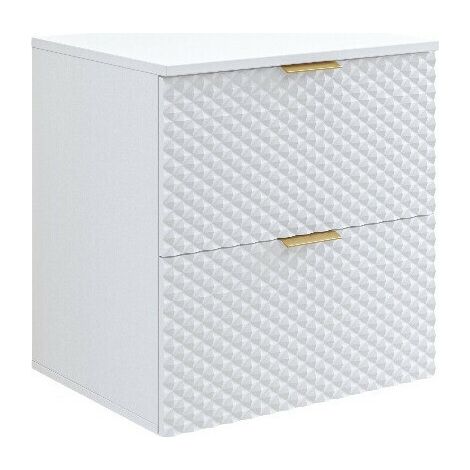 Armario de baño colgante para lavabo Liretu 106, Blanco, Montada en la pared, Número de puertas: 0, 63x60x49cm, MDF, Aglomerado laminado, Número de cajones: 0