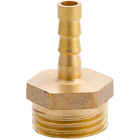 Raccord cannelé en laiton 1/2", filetage mâle pour Tuyau 6 mm (1/5)