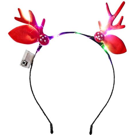 Diadema luminosa con astas y luz LED para niños y adultos. Decoración navideña. Accesorios para el cabello. (1/5)