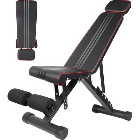 Banc d'entraînement, hauteur réglable, design gain de place, noir (1/2)