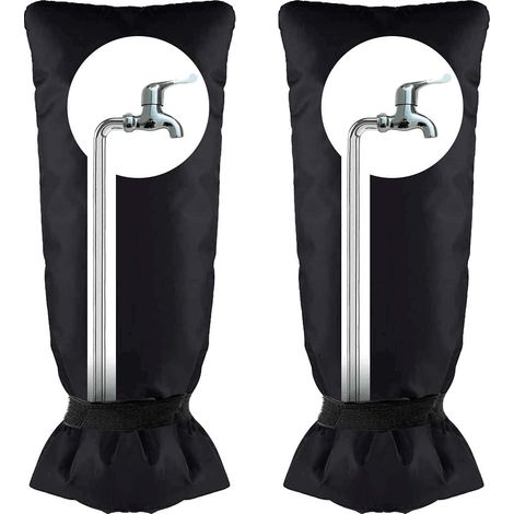 2 Pièces Grand Housses de Robinet Extérieur pour la protection contre le gel en hiver, Protection Robinet Extérieur Couvercle de Robinet d'hiver antigel étanche (1/3)