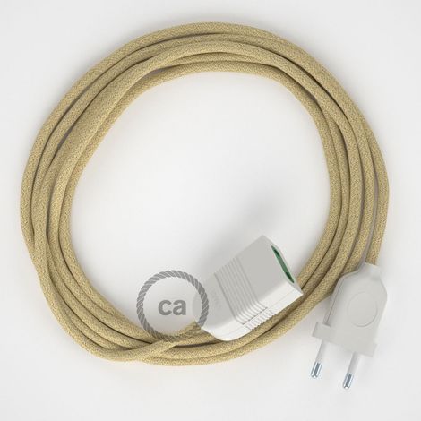 creative cables -  Prolunga elettrica con cavo in juta neutro 2P 10A Made in Italy (1/5)