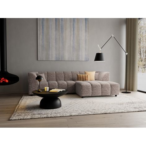 Lisa Design – Canapé d'angle droit 4 places – Accoudoir en tissu texturé – Dimensions 270x157cm – Style contemporain – Confort durable (1/5)