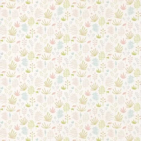 Papier peint enfant Casadeco Happy Dreams herbes roses vert (1/4)