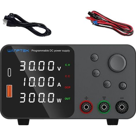 Alimentation électrique DC, Tension réglable, Contrôle par encodeur, TPS3010 (1/2)