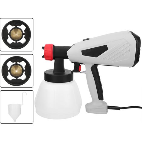 Pistolet électrique 1300ML avec pot plastique amovible, buses en laiton 0.5/1.3/1.8mm, 220-240V prise UE (1/5)