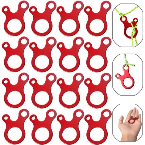 Aluminum Alloy Tent Accessories Cord Adjuster Aluminum Wind Rope Cord Tensioner Lightweight Aluminum Alloy for Tent Tarp Hiking Camping(16Pcs) (1/5)
