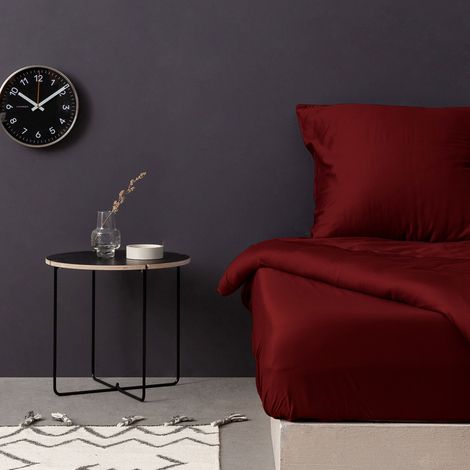 Satin King Fitted Sheet (ES) 160 x 200+30 cm 100% Algodón SATIN Maroon 125 gr/m² (1/3)