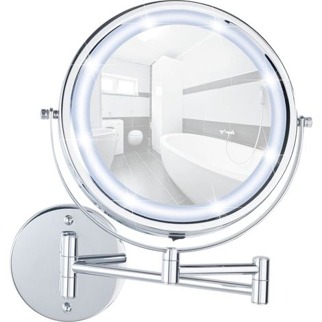 Miroir grossissant Lumineux, LED, x5, Fixation Miroir sans percer, Lumi (1/5)