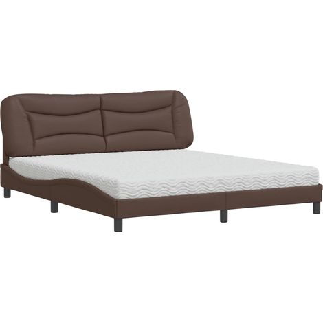 Maison Exclusive - Letto con Materasso Hvar Marrone 180x200cm in Similpelle (1/5)