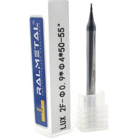 Fresa in metallo duro Micro VHM 0,9 x 1,8 x 4D x 50 mm AITiN 55 HRC (1/5)