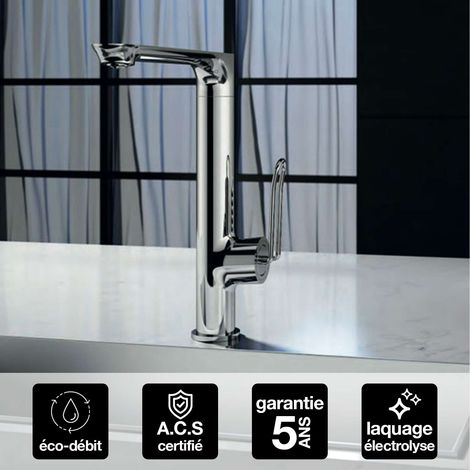 Robinet Mitigeur de Cuisine anti-calcaire Chrome IMEX BELICE GCCH041 (1/4)