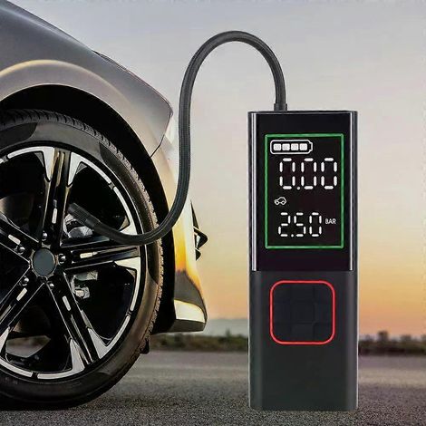 Digitaler Auto-Luftkompressor 160 PSI mit LED-Taschenlampe, Reifendrucktest, 6000 mAh Akku, tragbarer Reifenluftkompressor, 150 W (1/4)