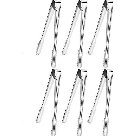 Set mit 6 Eiszangen aus Edelstahl mit Zähnen, rutschfeste Lebensmittelzangen - 18 cm (7 Zoll) (1/3)