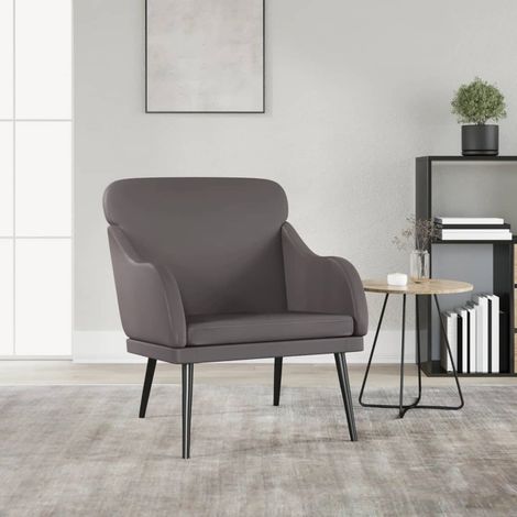 Sessel Grau 63x76x80 cm Kunstleder