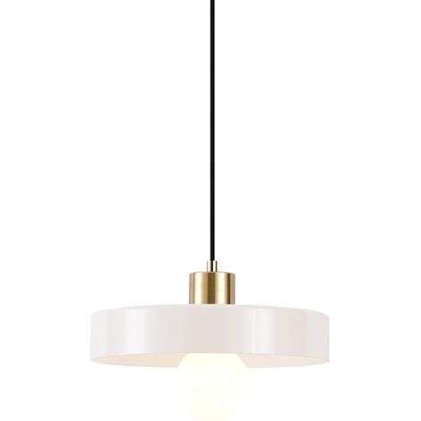 Retro-Hängelampe Gold mit beigem Glas - Jina