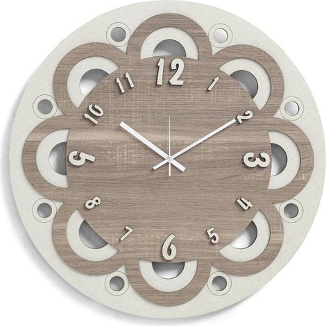 Orologio da parete tondo D30 in legno laminato TRS - MARGHERITA