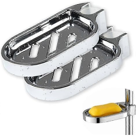 Stück Duschseifenschalen zum Aufclipsen für Duschstangen und Steigleitungen, 22 mm, silber, verstellbar, Badezimmer-Gadget, Edition 1023, 0118 (1/5)