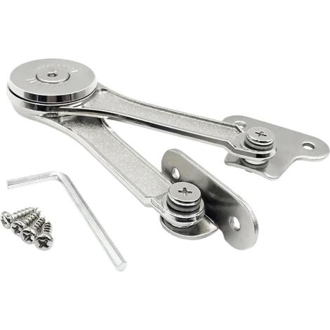 Charnières de support de couvercle robustes, charnières hydrauliques avec butée aléatoire, résistance réglable en hauteur et en profondeur pour armoires et placards de cuisine (1/5)