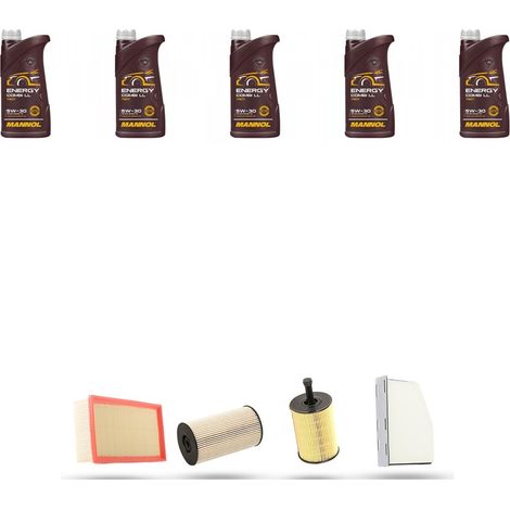 Kit tagliando 4 FILTRI e 5L OLIO compatibile con Audi A3 II (8P1,8PA) 2.0 tdi 120kw dal 2006 (1/5)