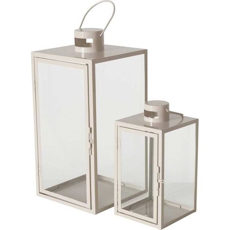 Laterne aus Metall ARANIA, beige, 2er-Set (1/5)