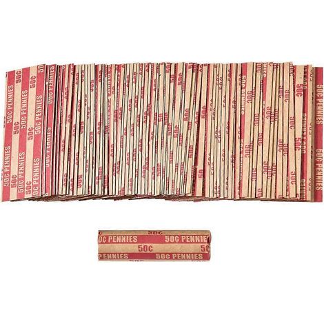 Emballages pour pièces de un centime, manchons plats pour pièces de un centime, rouleaux d'emballage, 100 pièces (1/5)