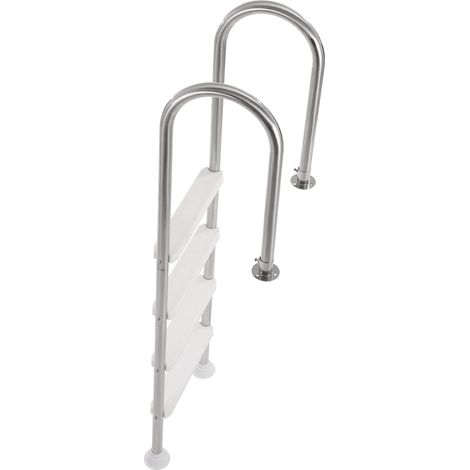 Mophorn-Schwimmbadleiter, 120 kg Tragkraft, 4 Stufen mit doppeltem Handlauf, rutschfeste Hochleistungsstufen, Edelstahl, für 137 cm große Pools (1/5)
