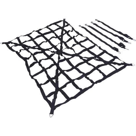 Filet de Ramassage Robuste-Filet de Ramassage de Panier de Galerie de Toit Multifonctionnel Robuste à Forte Charge avec- de Lit de Camion (66" x 50") (1/4)