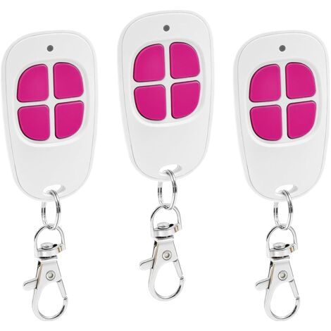 Lot de 3 - Télécommande Portail - Télécommande Garage - 4 Canaux Rolling Code 433MHz Pour Moteurs AAM Compatible Extérieur Noir (1/5)