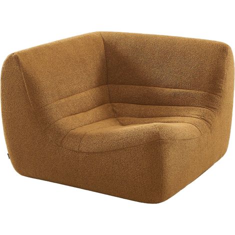 sweeek - Ecksessel mit strukturiertem Bouclé-Bezug, 1-Sitzer, Strukturiertes  Bouclé, Senfgelb