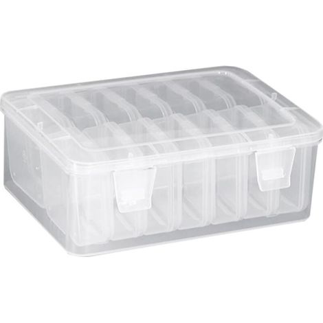 1 Set durchsichtige Aufbewahrungsboxen mit Deckel für Perlen, Accessoires und Kleinteile - Crezuo