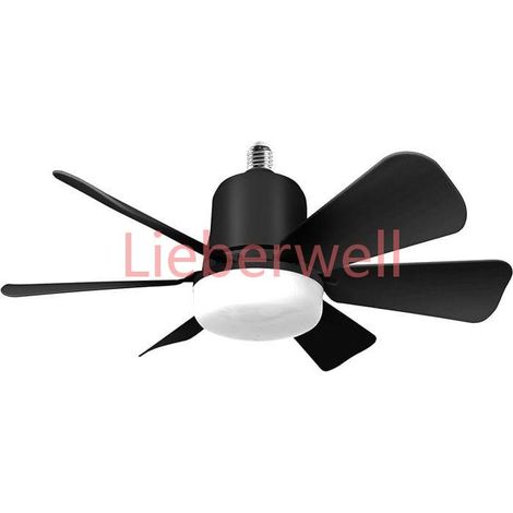 Ventilateur plafond avec lumiere, 30W Lampe Ventilateur Plafond avec Douille E27, Dimmable LED pour Chambre, 3 Vitesses, 6 Pales (1/5)
