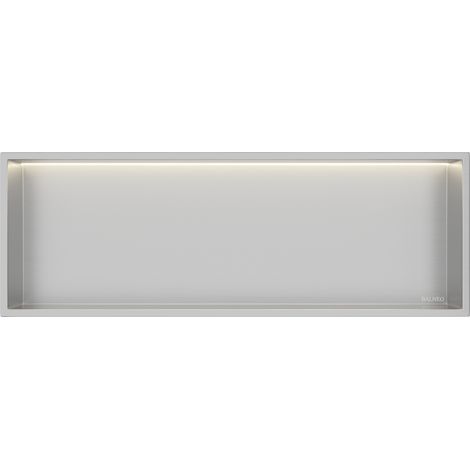 Balneo Niche de douche encastrable avec éclairage LED Wall-Box ONE 30 x 90 x 10 cm - Acier inoxydable AISI 304 - Étanche (1/5)