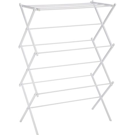 Métal Séchoir à linge pliant - Blanc Pour Vêtement, 14.5" D x 29.5" W x 41.8" H (1/5)