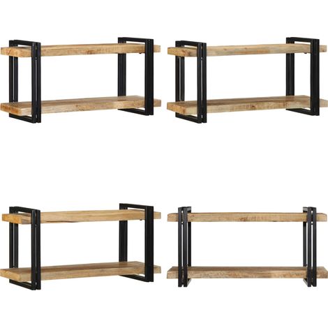 vidaXL Étagère murale 90x33x45 cm bois de manguier massif brut (1/5)