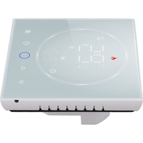 Thermostat intelligent sans fil pour la maison, thermostat programmable précis, thermostat mural pour chaudière, AC95-240V, carré blanc (1/5)